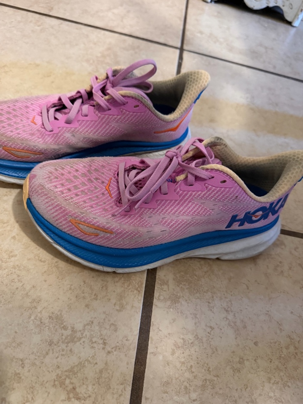 Hoka Pink and Blue Women's Running Trainers